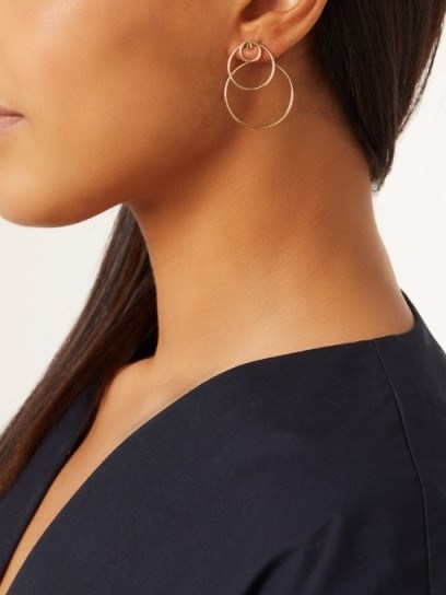 DELFINA DELETTREZ Yellow-gold hoop single earring ~ modern jewellery ~ contemporary style jewellery - flipped