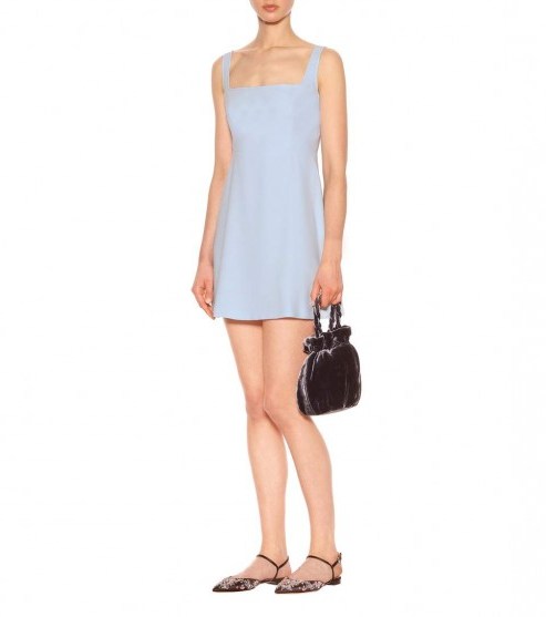 ALEXACHUNG Pale-Blue Crêpe minidress | spring/summer mini dresses - flipped