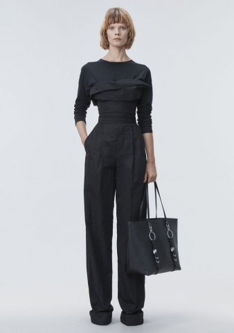 ALEXANDER WANG DECONSTRUCTED POPLIN JUMPSUIT | black contemporary style jumpsuits - flipped