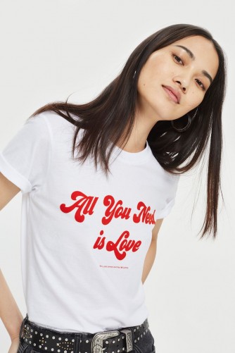 And Finally ‘All You Need Is Love’ Slogan T-Shirt / white tees