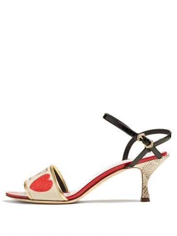 DOLCE & GABBANA Amore-embroidered sandals ~ beautiful Italian shoes - flipped