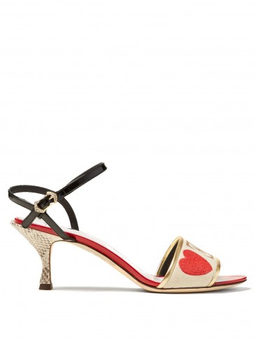 DOLCE & GABBANA Amore-embroidered sandals ~ beautiful Italian shoes