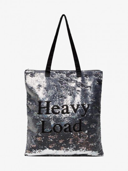 Ashish Sequinned Heavy Load Tote | silver sequin solgan bags