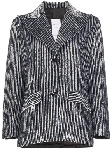 ASHISH striped sequin embellished blazer ~ metallic jackets - flipped