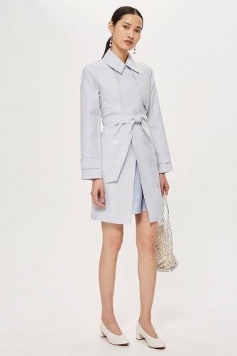Topshop Ashleigh Crepe Truster Coat | pale blue spring coats - flipped