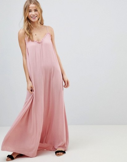 ASOS Scoop Back Maxi Dress in Crinkle Tea Rose ~ pink holiday/beach dresses