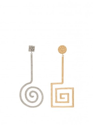 JACQUEMUS Asymmetric spiral earrings ~ large statement jewellery - flipped
