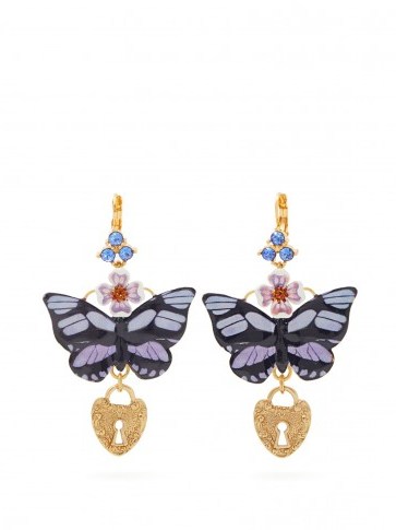 DOLCE & GABBANA Butterfly and heart-drop earrings - flipped