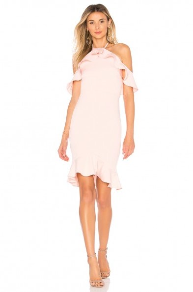 by the way. NATALIA RUFFLE HALTER DRESS – pastel-blush dresses – pink halternecks - flipped