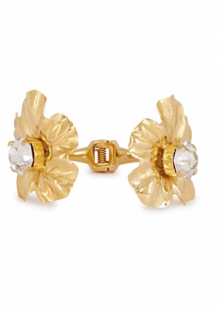 CA&LOU Isa crystal-embellished bracelet ~ open floral cuffs ~ feminine bracelets