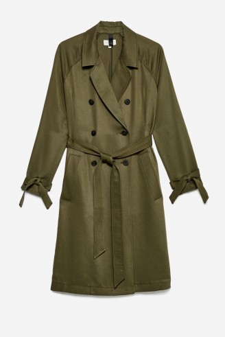 JACK WILLS CARLISS DRAPED TRENCH – olive green coats