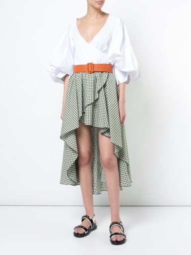 CAROLINE CONSTAS Adelle skirt / check print summer skirts / holiday style