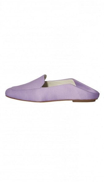 TIBI CECIL LOAFERS – lavender satin flats - flipped