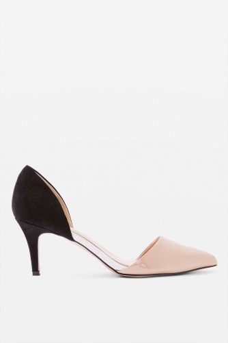 Miss KG Celina Nude Mid Heel Shoes. COLOUR BLOCK COURTS - flipped
