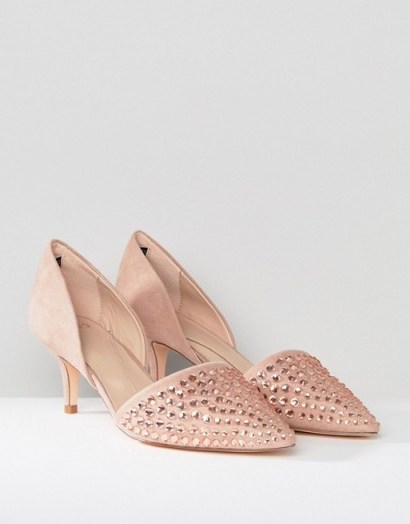 COAST Angelina Kitten Heel – blush-pink shoes - flipped
