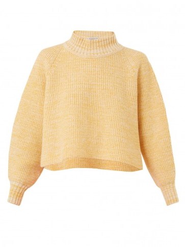 VIKA GAZINSKAYA Cropped wool sweater ~ yellow turtle neck jumpers - flipped