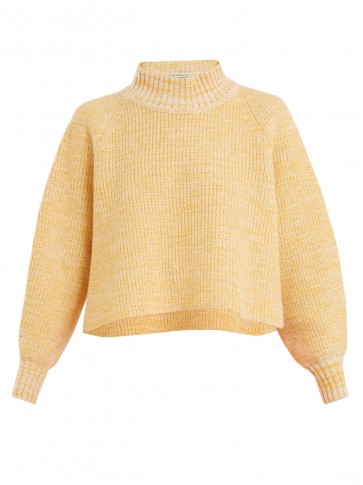 VIKA GAZINSKAYA Cropped wool sweater ~ yellow turtle neck jumpers