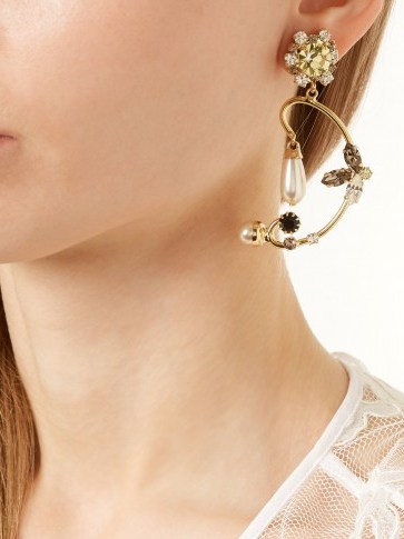 ERDEM Crystal-embellished clip-on hoop earrings ~ statement hoops - flipped