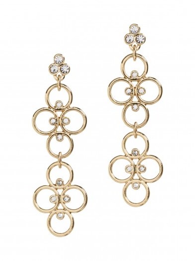 BANANA REPUBLIC Delicate Ring Linear Earring ~ statement drop earrings ~ cocktail jewellery - flipped