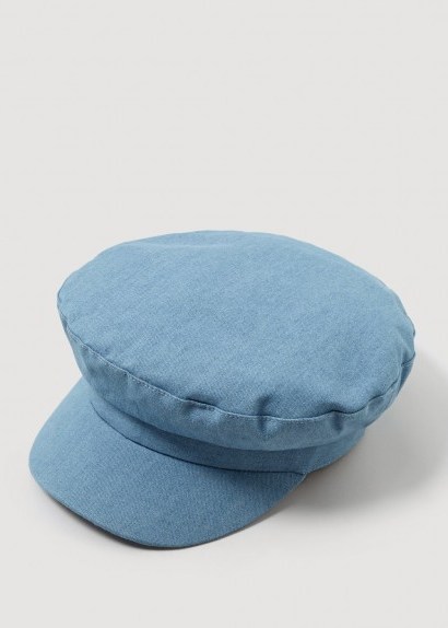 MANGO Denim beret | blue peaked hats - flipped