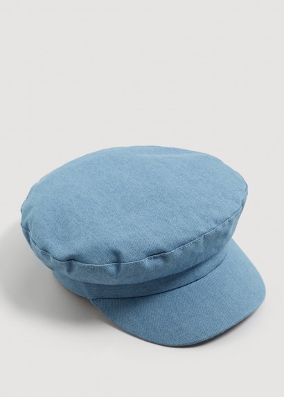 MANGO Denim beret | blue peaked hats