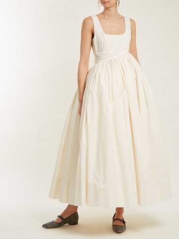 MOLLY GODDARD Dorcas gathered cotton-poplin dress ~ ivory full skirt dresses ~ ballet style
