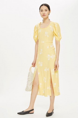 TOPSHOP Effie Tea Dress / yellow floral print dresses / vintage style fashion