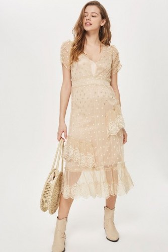 Topshop Embellished Mesh Tier Midi Dress | vintage style dresses | spring fashion - flipped