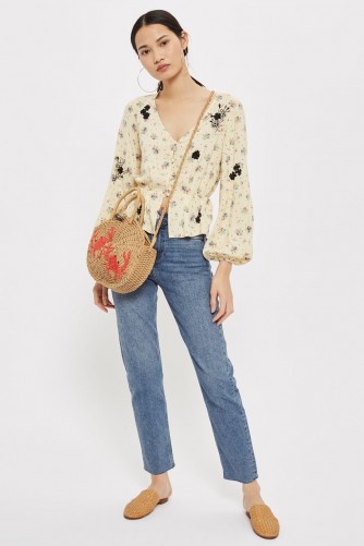 Topshop Embroidered Floral Blouse | vintage style blouses