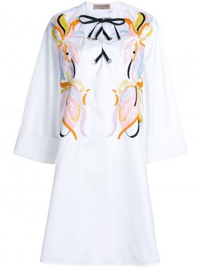 EMILIO PUCCI embroidered lace-up dress / floral embroidery - flipped