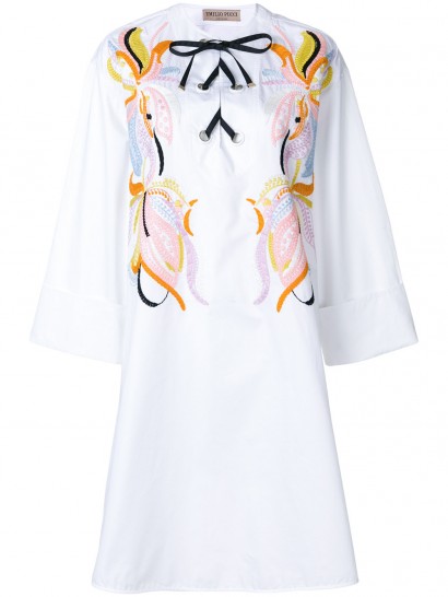 EMILIO PUCCI embroidered lace-up dress / floral embroidery