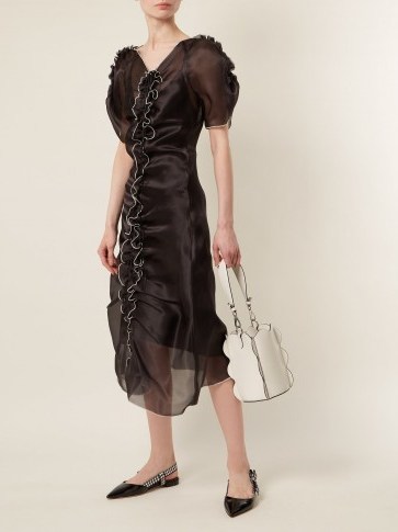 MOLLY GODDARD Erin ruffle-trimmed silk-organza dress ~ sheer gathered front dresses - flipped