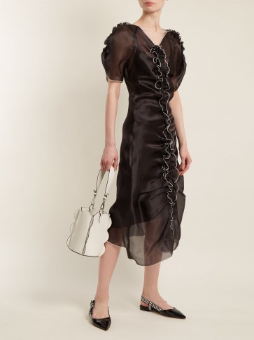 MOLLY GODDARD Erin ruffle-trimmed silk-organza dress ~ sheer gathered front dresses