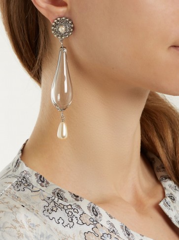 ETRO Faux-pearl and crystal embellished drop earrings