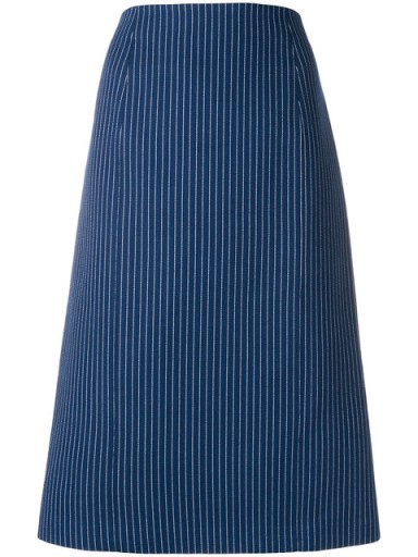 FENDI pinstripe midi skirt ~ blue stripe A-line skirts
