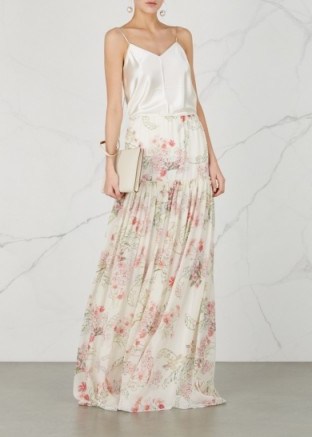 GIAMBATTISTA VALLI Floral-print silk chiffon maxi skirt / long luxe skirts - flipped