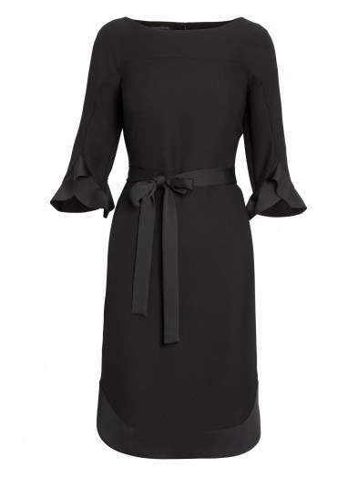 BANANA REPUBLIC Flounce Sleeve Tie-Waist Dress ~ chic little black dresses - flipped