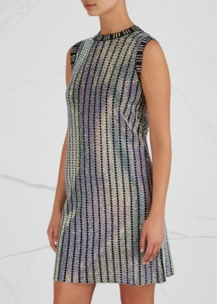 GUCCI Iridescent studded stretch-knit dress ~ crystal stud embellished dresses