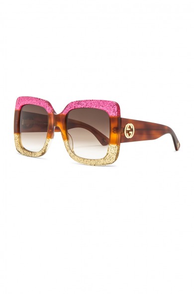 GUCCI Urban Web Block Sunglasses ~ pink glittered acetate frames ~ chic eyewear