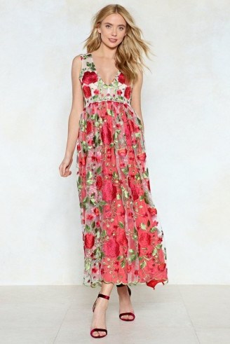 NASTY GAL Heart and Soul Floral Dress ~ plunging party dresses - flipped