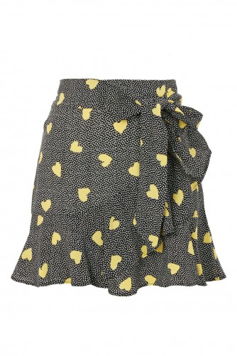 Topshop Heart Ruffle Tie Mini Skirt | flippy mini skirts