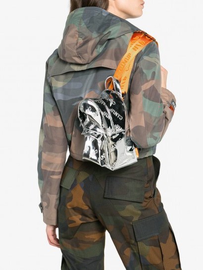 Heron Preston Mirrored Cotton Backpack ~ small metallic backpacks - flipped