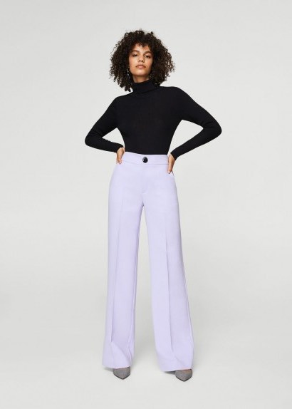 Mango High-waist palazzo trousers in lilac - flipped