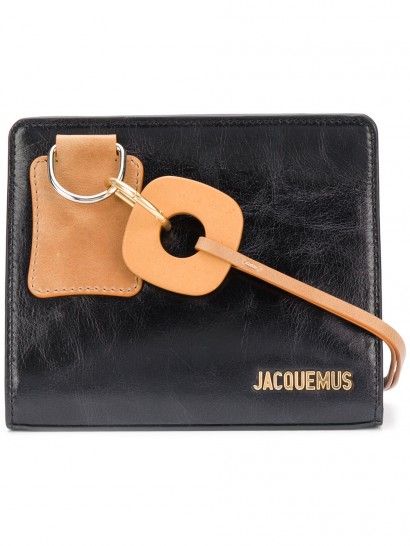 JACQUEMUS logo plaque tote | small black and tan bags