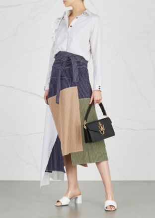 JW ANDERSON Pinstriped patchwork cotton skirt | asymmetric skirts