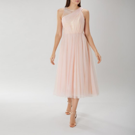 Coast Karo Tulle Dress in blush – pastel-pink dresses