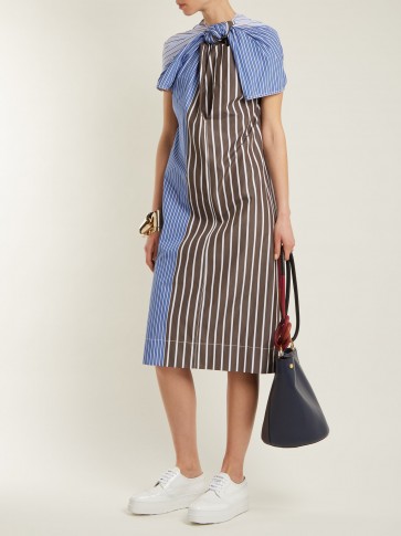 MARNI Knot-front striped cotton-poplin dress ~ chic day dresses ~ spring style