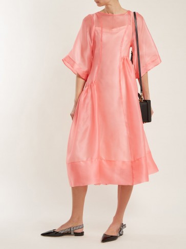 MOLLY GODDARD Laurelai silk-organza dress – pink gathered dresses