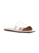 L’AUTRE CHOSE buckled slide sandals / chic white leather summer flats