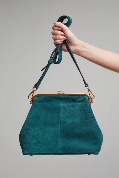 Neuville Leah Suede Mini Bag | green vintage style handbags